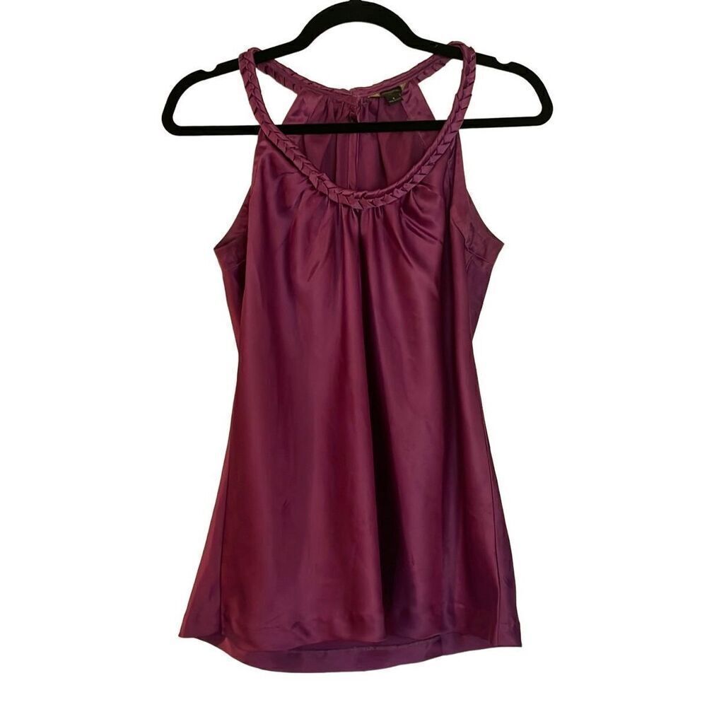 Banana Republic purple twist neck blouse s
